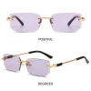 lunettes de soleil sans monture pour femmes et hommes, lunettes de soleil rectangulaires sans cadre rétro, nuances d'été, lunettes de voyage, lunettes uv400, mode