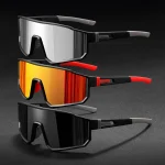 Lunettes de cyclisme surdimensionnées pour hommes, vélo, coupe-vent, revêtement coloré, lunettes de soleil pour Sports de plein air, moto
