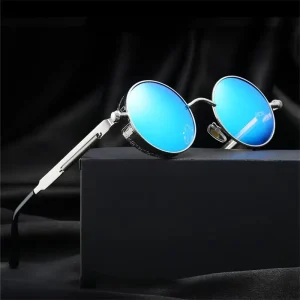 Steampunk lunettes de soleil pour hommes femmes cadre rond conduite Sports de plein air UV400 lunettes de soleil mode tendance rétro mâle femme lunettes