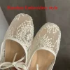 2025 femmes printemps été ballet chaussures plates respirant maille broderie chaussures plates de mode belle noeud papillon femme sandales de marche quotidienne