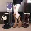 chaussures plates d'hiver plate forme femmes fourrure bottes de neige chaussures en coton chaud 2025 décontracté en peluche bottes longues sport chaussures de marche chelsea botas dame