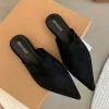 pantoufles de plage de luxe pour femme, chaussures d'Été à la mode, plates et pointues, 2025