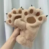 gants d'hiver en peluche pour femmes, patte de paume d'ours, animaux, patte de chat moelleuse, doigt complet, garde au chaud, jolis mitaines en fourrure douce