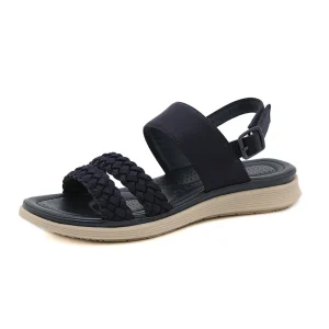 Sandales plates femmes chaussures d&rsquo;été antidérapantes femmes sandales doux confortable grande taille 42 A4208