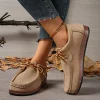 chaussures plates pour femmes à la mode, confortables et pratiques, chaussures simples basses à lacets à bouche peu profonde, chaussures plates décontractées