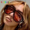 2025 lunettes de soleil pilote surdimensionnées pour femmes hommes protection uv lunettes élégantes cadre épais unique luxe concepteur lunettes de soleil ombre