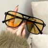 1 pièce de lunettes de soleil carrées simples à double faisceau pour femmes, unisexe est un incontournable, adaptées à une variété d'occasions
