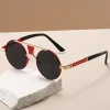 lunettes de soleil rondes vintage à la mode, design de luxe rétro, lunettes de soleil décontractées à double pont pour hommes et femmes
