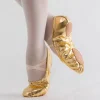 Chaussures de ballet de sport pour femmes et filles, pantoufles de ballet pour femmes, chaussures de danse en cuir à semelle fendue, chaussures plates de danse de yoga