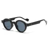 lunettes de soleil rondes pour hommes et femmes, punk, double couleur, uv400, rivets rétro, décoration, tendance, monture de lentille transparente