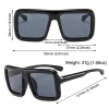 respzed lunettes de soleil carrées pour femmes et hommes, lunettes de soleil à grande monture optique, lunettes de créateur de marque, nuances de mode, uv400, tendances punk