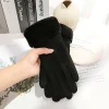 gants d'hiver en peluche épaisse pour femmes, en daim chaud, à la mode, pour l'extérieur, pour écran tactile, pour la conduite, le sport, le cyclisme