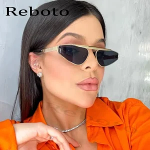 Petites lunettes de soleil œil de chat pour femmes et hommes, nouvelles lunettes de soleil sexy, nuances pour dames, tendances d&rsquo;été, lunettes uniques, mode punk, Oculos