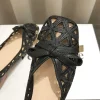 bout carré bouche peu profonde chaussures plates femme noeud papillon découpes chaussures pour 2025 nouvel été sans lacet ballerines femmes broderie mocassins