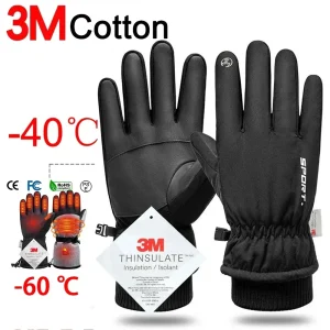 Gants de cyclisme imperméables pour hommes, pour Sports de plein air, course à pied, moto, Ski, écran tactile, en polaire, antidérapants, chauds, doigts complets, hiver