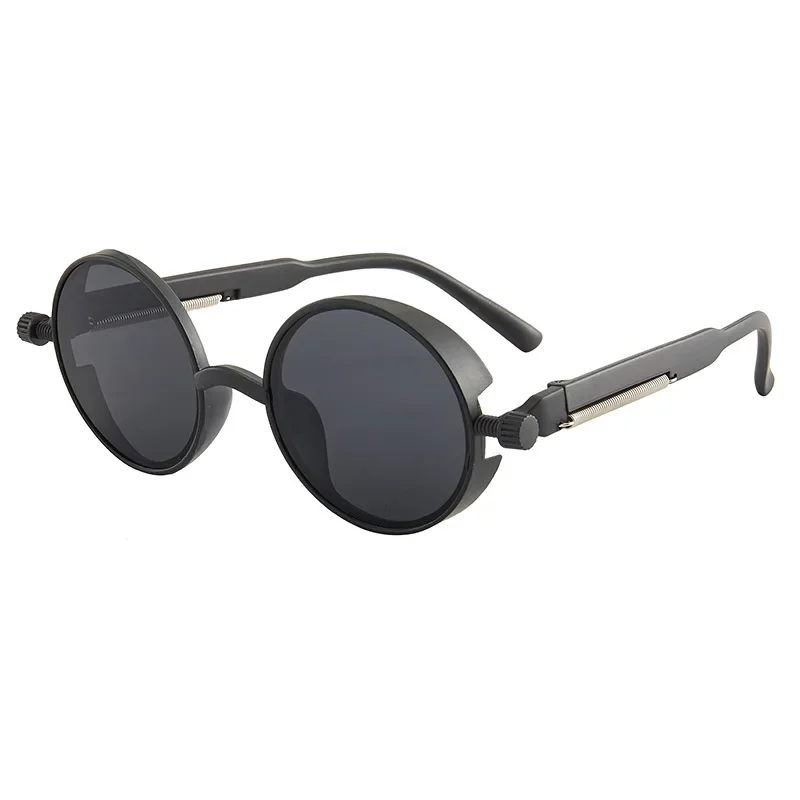 Lunettes de soleil gothiques classiques Steampunk, marque de luxe de styliste, haute qualité pour hommes et femmes, monture ronde rétro pour PC