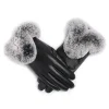 1 paire de gants chauds d'hiver pour femmes, en cuir pu noir, pour automne et hiver, gants d'alpinisme chauds, cadeaux de noël
