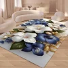 tapis de luxe à motif floral, antidérapant, avec support en caoutchouc, pierres précieuses en diamant, pour décoration de maison moderne, salon, 3d