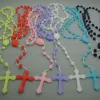 Collier chapelet croix Shoous pour hommes et femmes, bijoux religieux, catholique, plastique, le plus récent, 4.5×2.7 cm