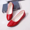 comemore ballerines blanches en cuir verni pour femmes, chaussures plates à enfiler pour documents bonbons, escarpins de travail pour dames, 2022