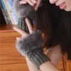 gants sans doigts pour femmes, peluche mignonne, chaud, doux, confortable, court, coupe vent d'hiver, résistant au froid, costume, cadeau de fête pour dames