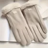 gants confortables pour écran tactile beige avec doublure en peluche offrant une protection d'hiver épaisse et chaude pour les loisirs de plein air