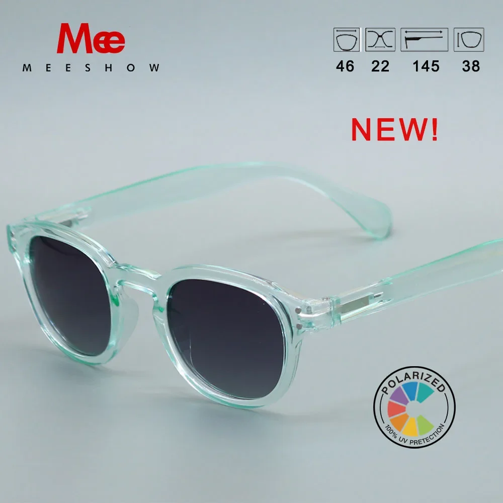 meeshow design classique hommes femmes rétro mode lunettes de soleil cristal chic cadre rond protection uv lentille en nylon lunettes de soleil