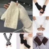 2025 nouvelles femmes chauffe mains gants d'hiver mode tricot fausse laine mitaine chaud sans doigts gant gants femme femmes gants
