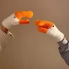 gants en laine d'oie avec doigts pour femmes, optique en peluche chaude, anti froid, couple mignon, gros gants originaux créatifs, hiver