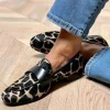 Chaussures à talons plats, chaussures bateau à bout rond, mocassins pour femmes