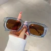 hommes vintage rectangle cadre lunettes de soleil mode rétro lunettes de soleil marque de luxe design uv400 nuances lunettes femmes lunettes