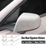 Autocollants de Signature Elon Musk pour Tesla modèle 3 Y modèle S modèle X Cybertruck, emblèmes de voiture, accessoires de décoration créatifs