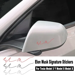 Autocollants de Signature Elon Musk pour Tesla modèle 3 Y modèle S modèle X Cybertruck, emblèmes de voiture, accessoires de décoration créatifs