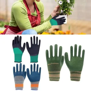 1 paire de gants de jardinage en Latex, imperméables, horticoles, équipement de protection antidérapant pour légumes, fleurs, plantes, gants de jardinage