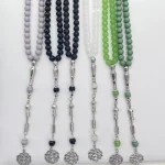 9hjk Perles prière Bracelet chapelet Tasbih Bangle avec 45 perles pour connexion spirituelle