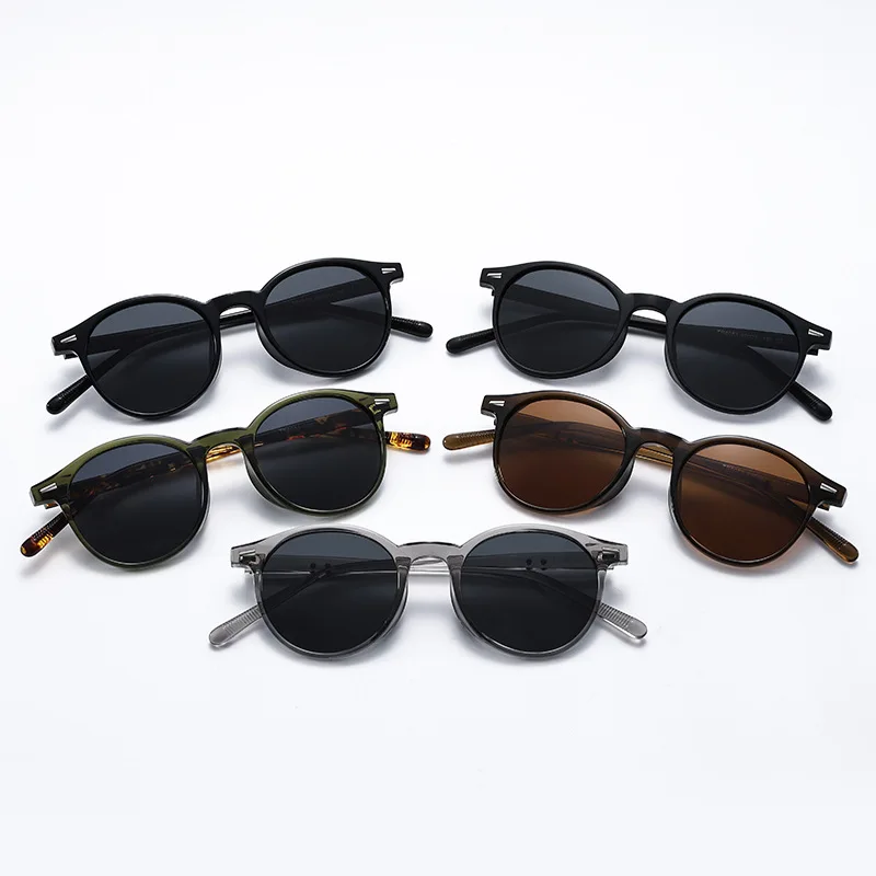 Marque de mode Vintage lunettes de soleil rondes 2025 femmes de luxe concepteur petites lunettes de soleil pour hommes conduite femme nuances lunettes UV400