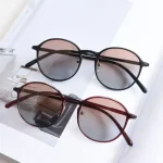 Lunettes de soleil à monture ronde, Design ultraléger classique, résistantes aux UV, tendance, Vintage, décontractées