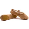 Chaussures de danse de Ballet professionnelles en cuir souple, chaussures plates d&rsquo;entraînement de danse latine, chaussures de Yoga Gils pour filles