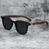 lunettes de soleil pour hommes et femmes, tendance, rétro, grain de bois, polarisées, protection uv, cyclisme, photographie de rue en plein air