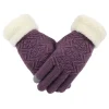 gants tricotés pour femmes, épais, garde au chaud, doigt complet, doux, extensibles, pour écran tactile, hiver