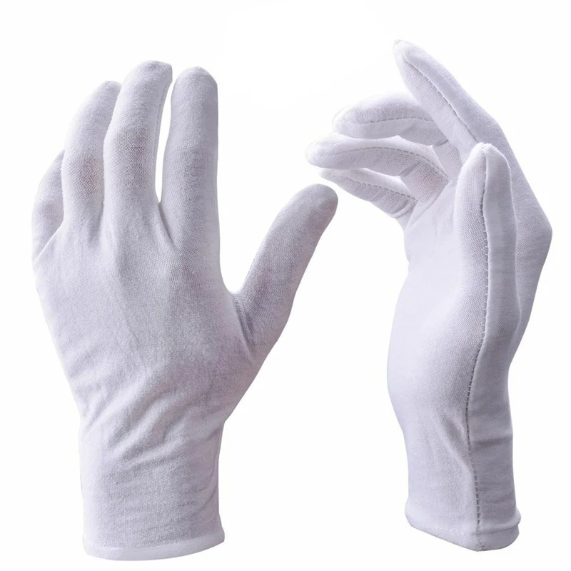 gants de travail en coton blanc pour mains sèches, film de manipulation, gants de spa, de cérémonie, à haute élasticité, outils de nettoyage ménager, 10 pièces
