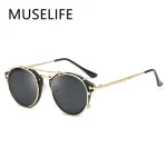 Lunettes de soleil gothiques classiques Steampunk pour hommes et femmes, lunettes rondes Vintage de styliste, lunettes de conduite à la mode UV400