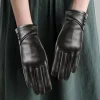 gants élégants en cuir pu pour femmes, coupe vent pour écran tactile, avec doublure polaire douce, gants de cyclisme chauds, conception antidérapante pour l'extérieur