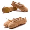 chaussures de danse de ballet professionnelles en cuir souple, chaussures plates d'entraînement de danse latine, chaussures de yoga gils pour filles