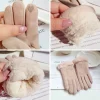 gants d'hiver en peluche épaisse pour femmes, en daim chaud, à la mode, pour l'extérieur, pour écran tactile, pour la conduite, le sport, le cyclisme