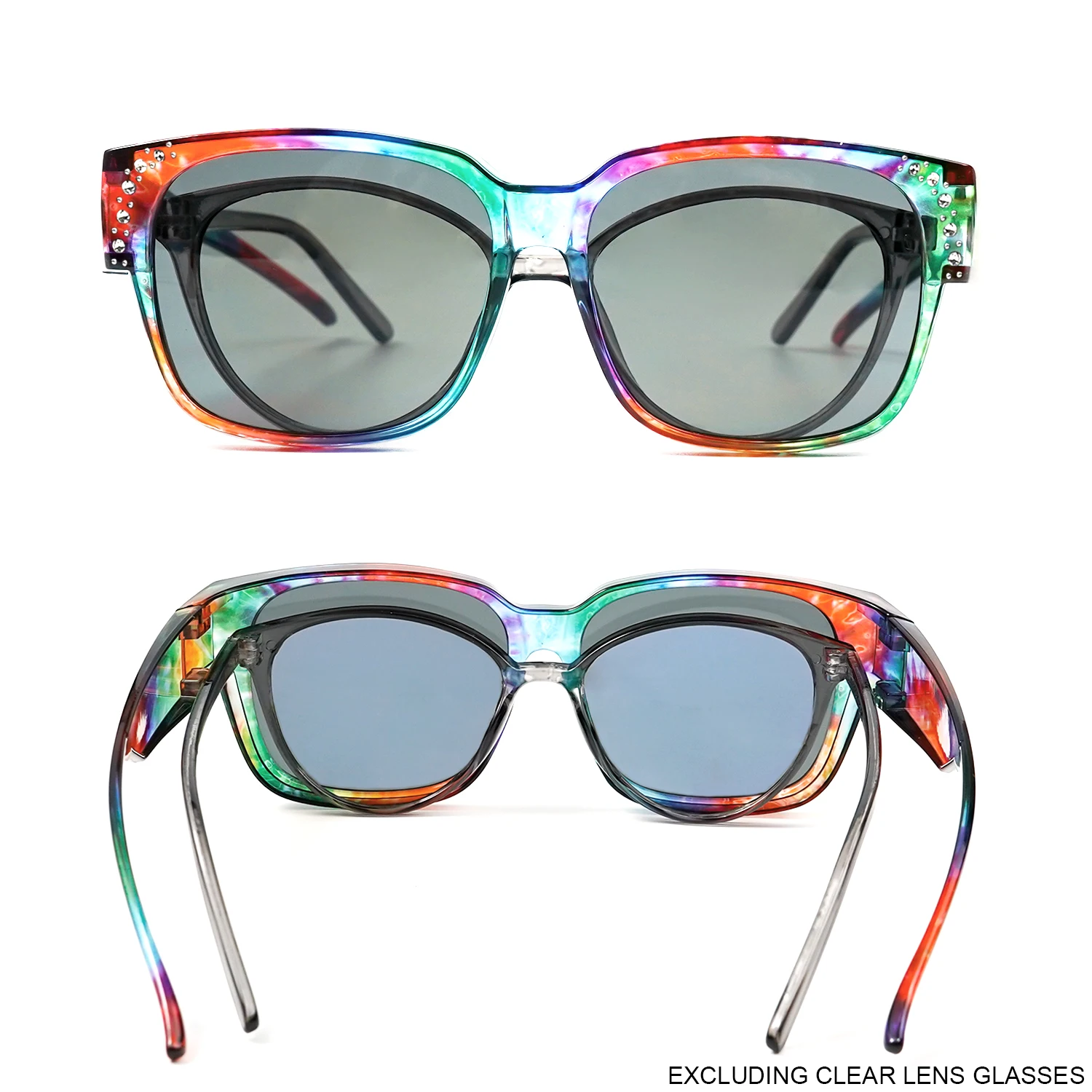 lunettes de soleil carrées surdimensionnées à la mode – verres décoratifs pour la mode et le style, lunettes élégantes, lunettes élégantes