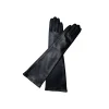 gants longs en cuir véritable de 45cm, en peau de mouton véritable, doublure en soie fine, gants longs coudés, mode hiver pour femmes