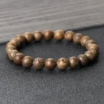 Bracelet de perles en bois naturel, Bracelet de prière de bouddha, chapelet de méditation, pour hommes et femmes, bijoux d&rsquo;équilibre de guérison de Yoga