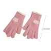 gants d'hiver pour femmes, chauds, doux, coupe vent, tricotés, motif floral, couleur contrastée, pour écran tactile