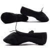 chaussures de danse de ballet professionnelles en cuir souple, chaussures plates d'entraînement de danse latine, chaussures de yoga gils pour filles
